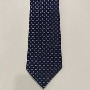 Ralph Lauren Navy Blue Tie with Pink/Red Dots